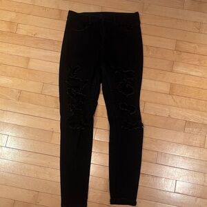 American Eagle Outfitters Black Ripped Skinny Jeans